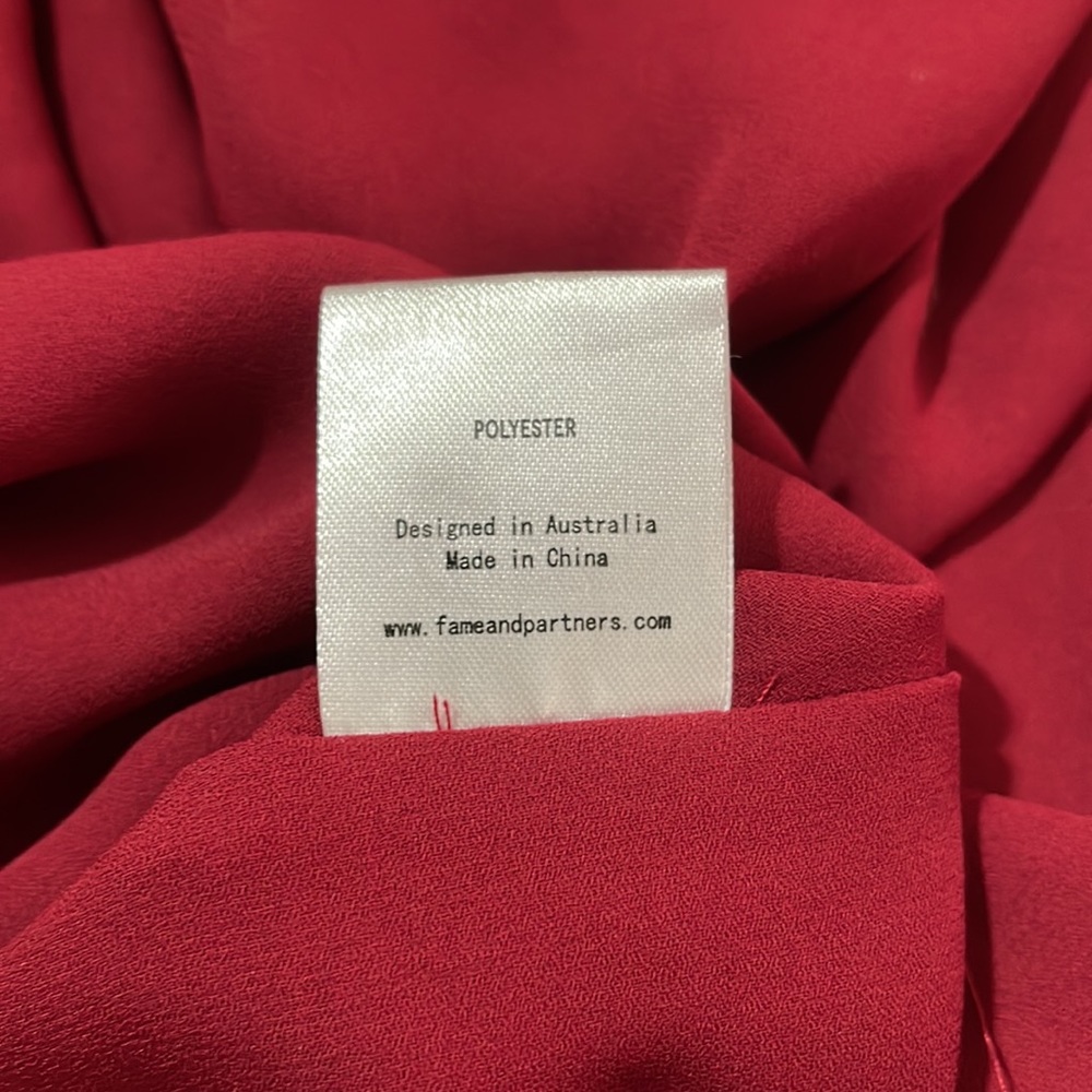 Fame and Partners Callais Dress Maxi Ruffle Asymmetrical Hem Aesthetic NWOT $345 - Picture 9 of 9